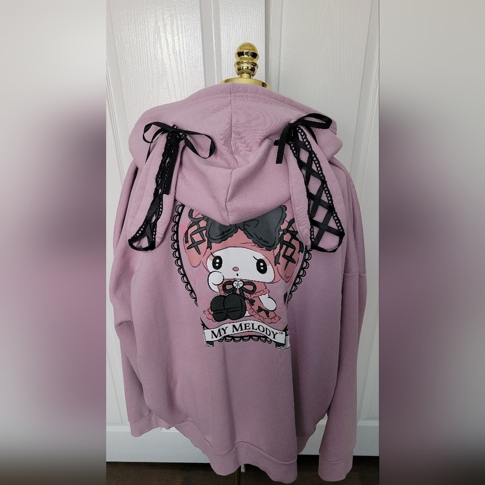 Sanrio My Melody Pink Hooded Jacket with Ribbon Details - Picture 3 of 11